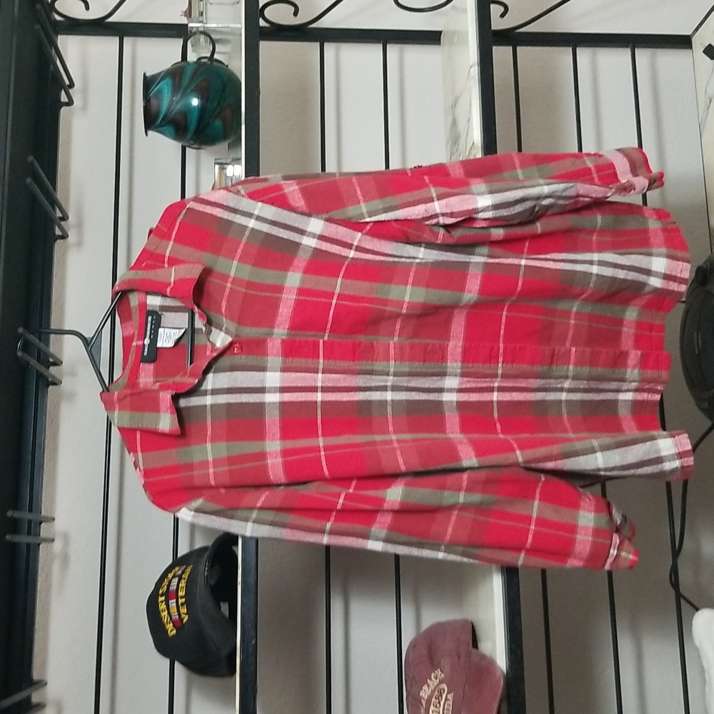 Flannel/Linen long sleeve blouse